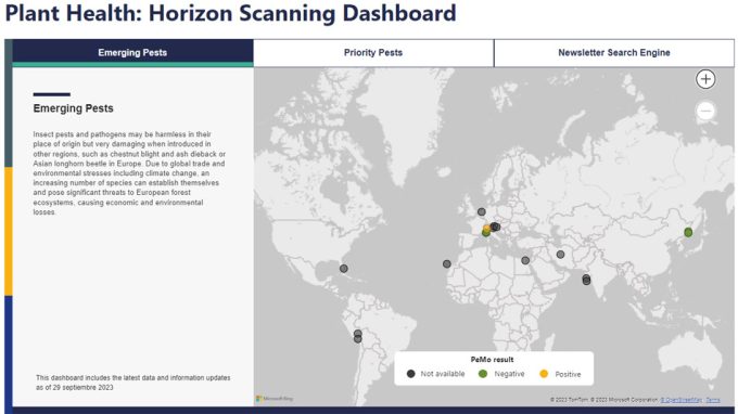 Herramienta de seguimiento de plagas Panel de la EFSA para control de plagas