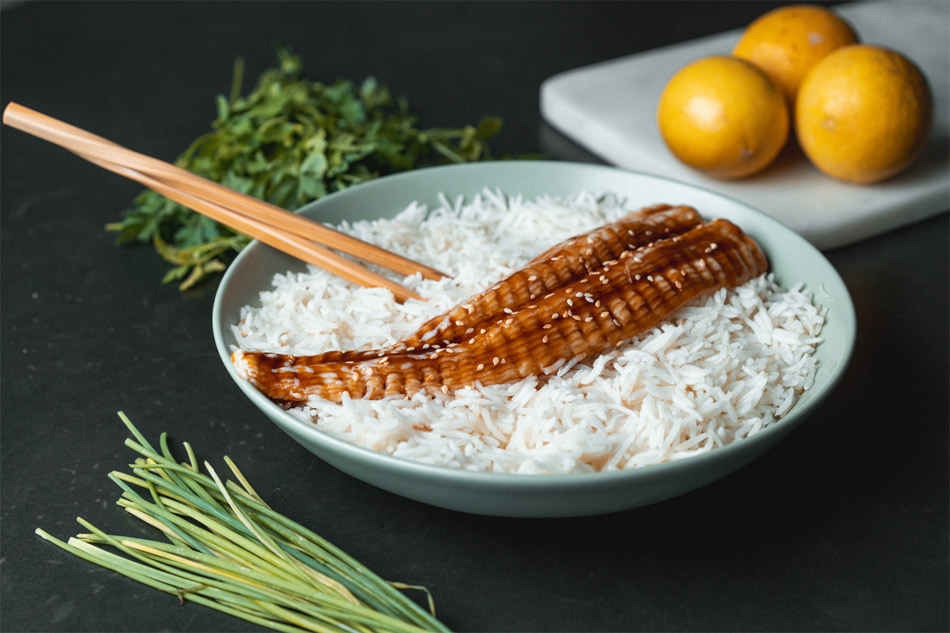 Carne vegetal de anguila de la empresa israelí Steakholder Foods.