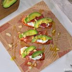 Boniato, queso, jamón y aguacate