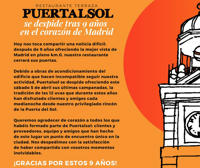 Puertalsol de Alberto Chicote cierra