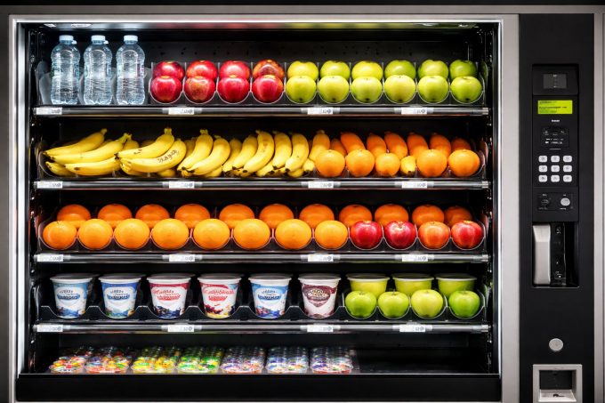 Fruta en máquinas expendedoras
