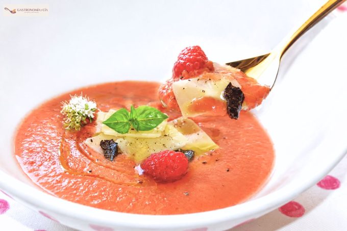 Salmorejo de frambuesas