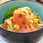 Salmón y maíz dulce