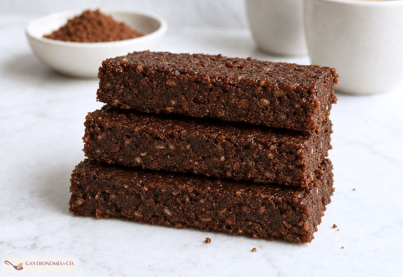 Receta de barritas de avena y chocolate con crema de cacahuete