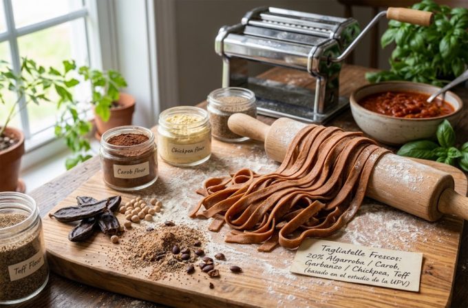 Harina de algarroba para la pasta sin gluten