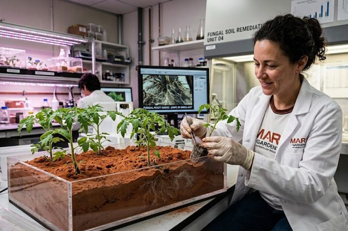 Cultivar alimentos en suelo marciano