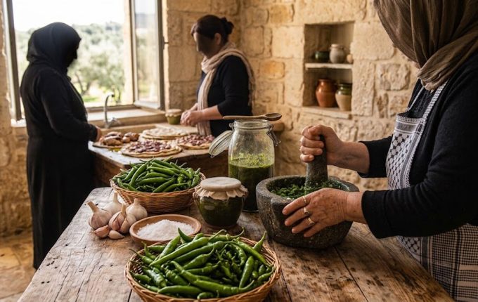 Salsa shatta en la cocina palestina
