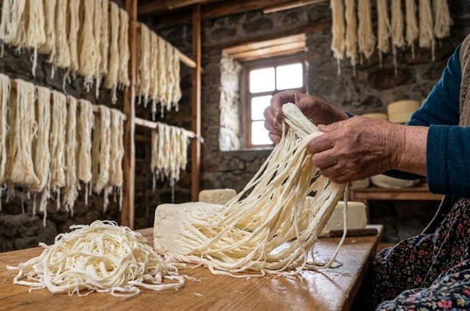 Elaboración tradicional de queso Erzurum