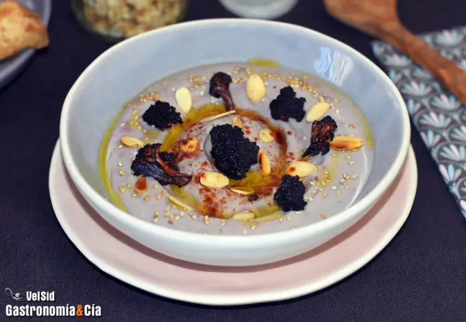 Hummus de coliflor morada
