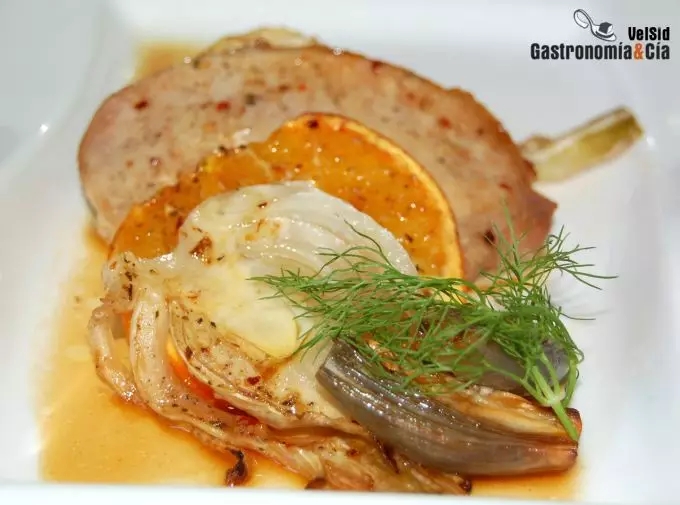 Lomo al horno con hinojo y naranja
